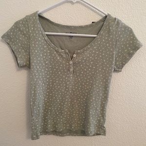 Brandy Melville Mint Green Floral Top
